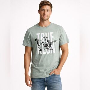 True Religion Buddha Tee Sage Green Mineral Wash MENS Size L